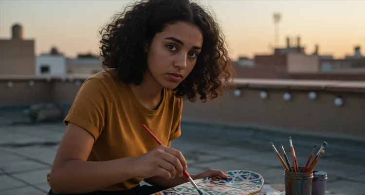 fatima-painting-her-skateboard-with-moroccan-patterns