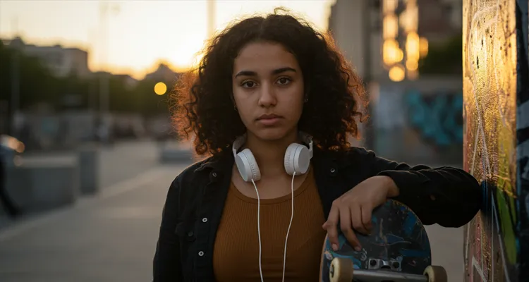 fatima-standing-with-her-skateboard