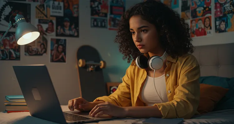 fatima-working-on-a-laptop-editing-videos